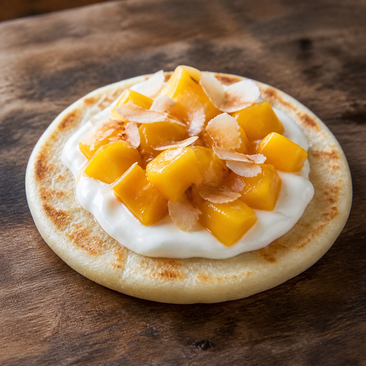 Mango Coconut Yogurt Arepa — gluten-free arepa recipe