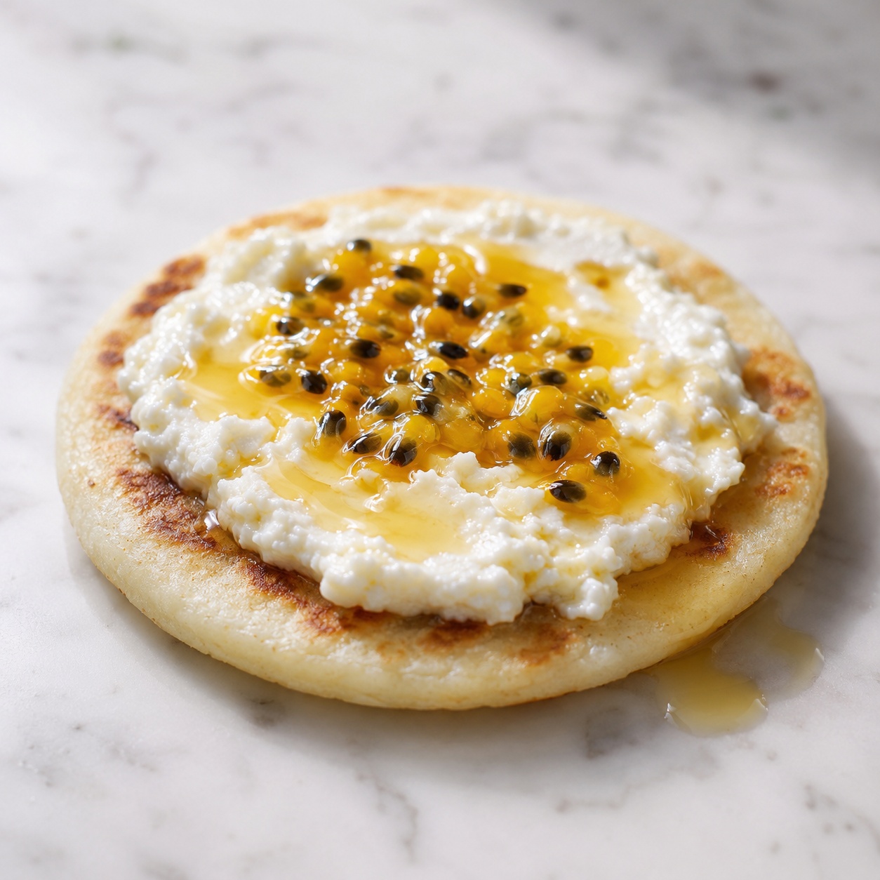 Passionfruit and Honey Ricotta Arepa — Tropical Gluten-Free Breakfast