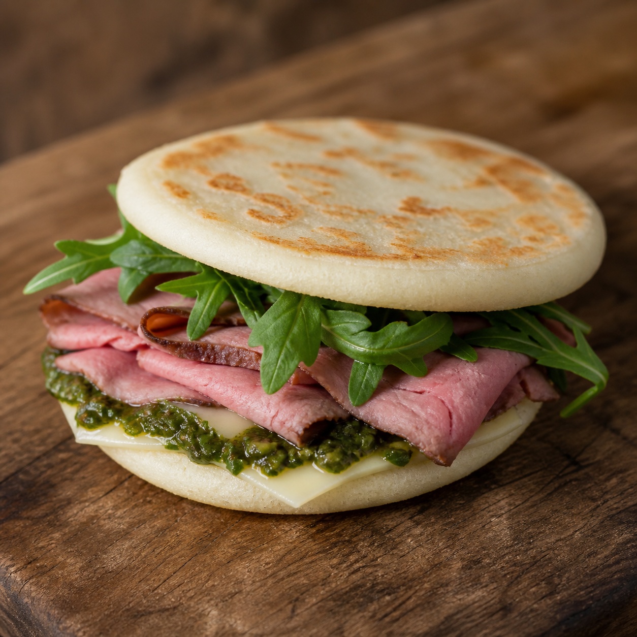 Roast Beef Chimichurri Arepa Sandwich — gluten-free arepa recipe