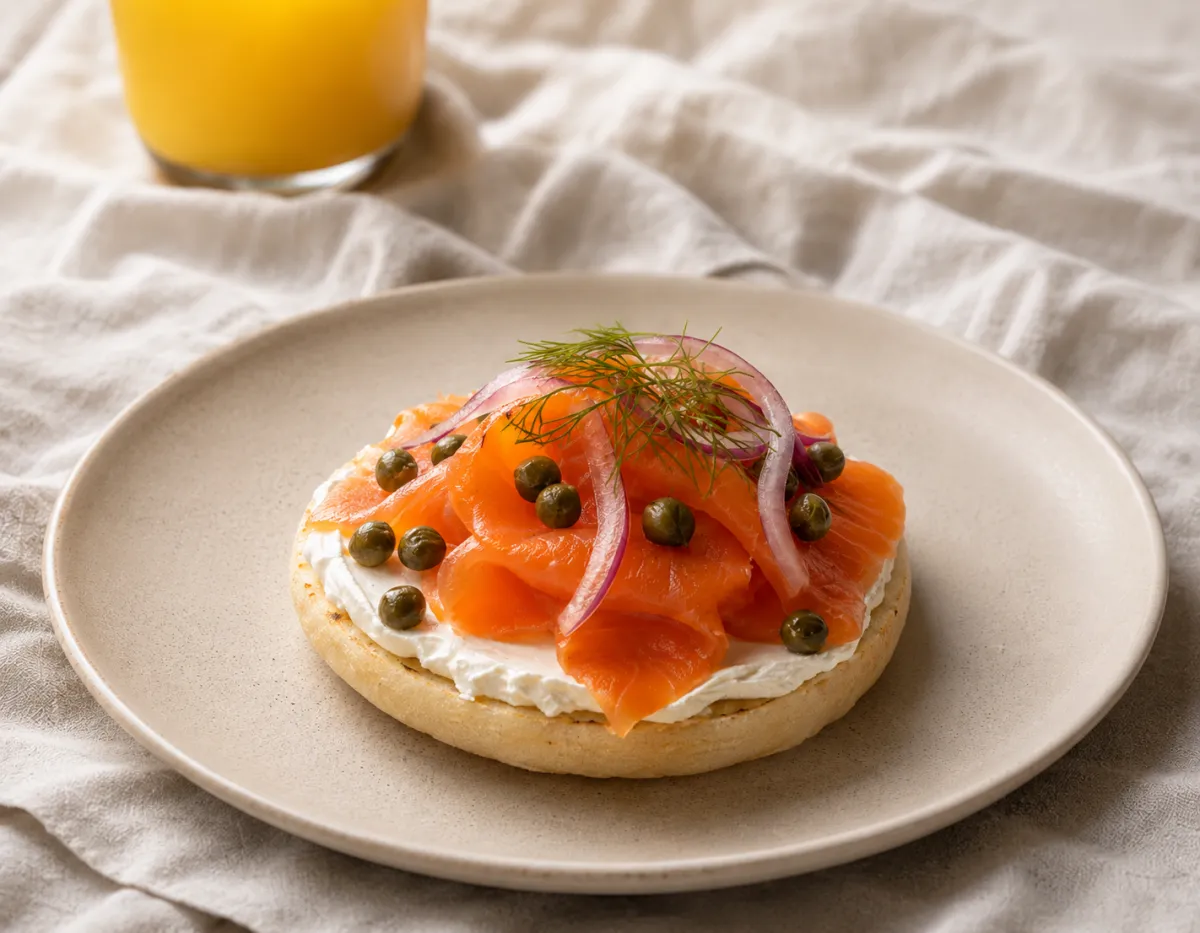 Zavor arepa with lux and cream cheese