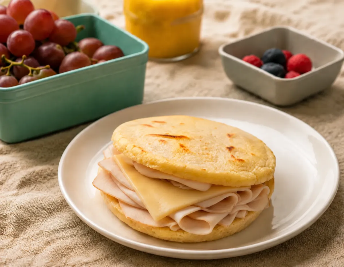 Turkey and Cheese Arepa Lunchbox Idea — Naturally Gluten-Free