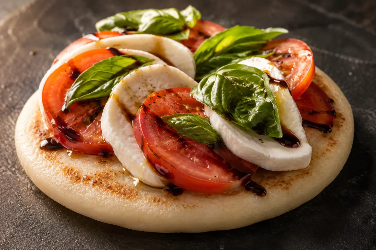 Caprese Arepa — Fresh Mozzarella, Tomato and Basil on a Gluten-Free Arepa