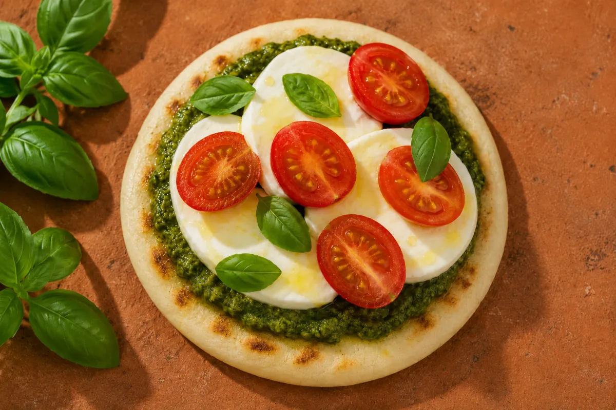 Pesto, Mozzarella and Cherry Tomato Arepa — Easy Gluten-Free Brunch