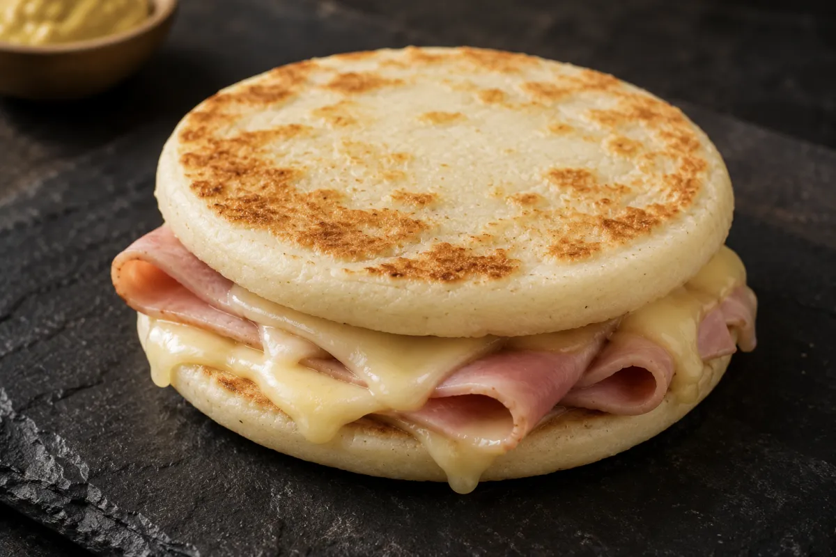 Ham and Swiss Arepa Sandwich — Warm Gluten-Free Breakfast