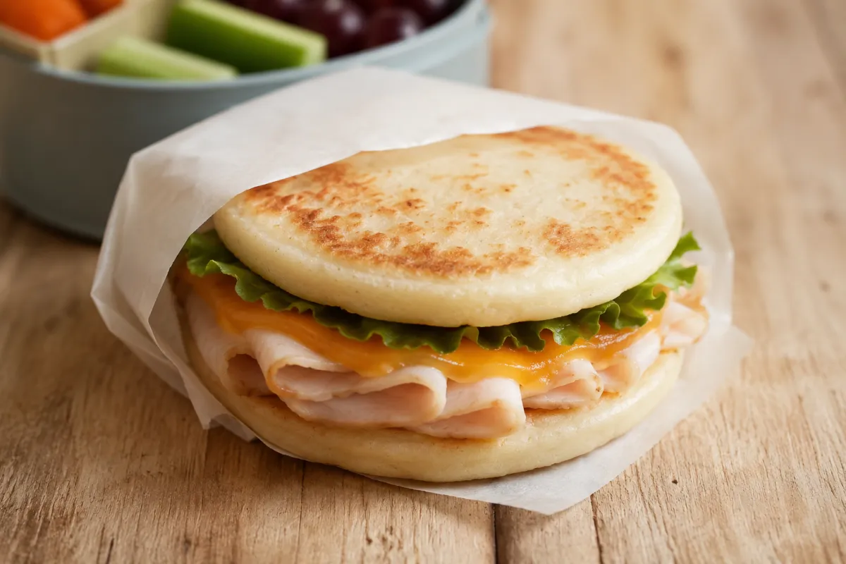 Turkey and Cheddar Arepa Sandwich — Easy Gluten-Free Lunchbox Idea