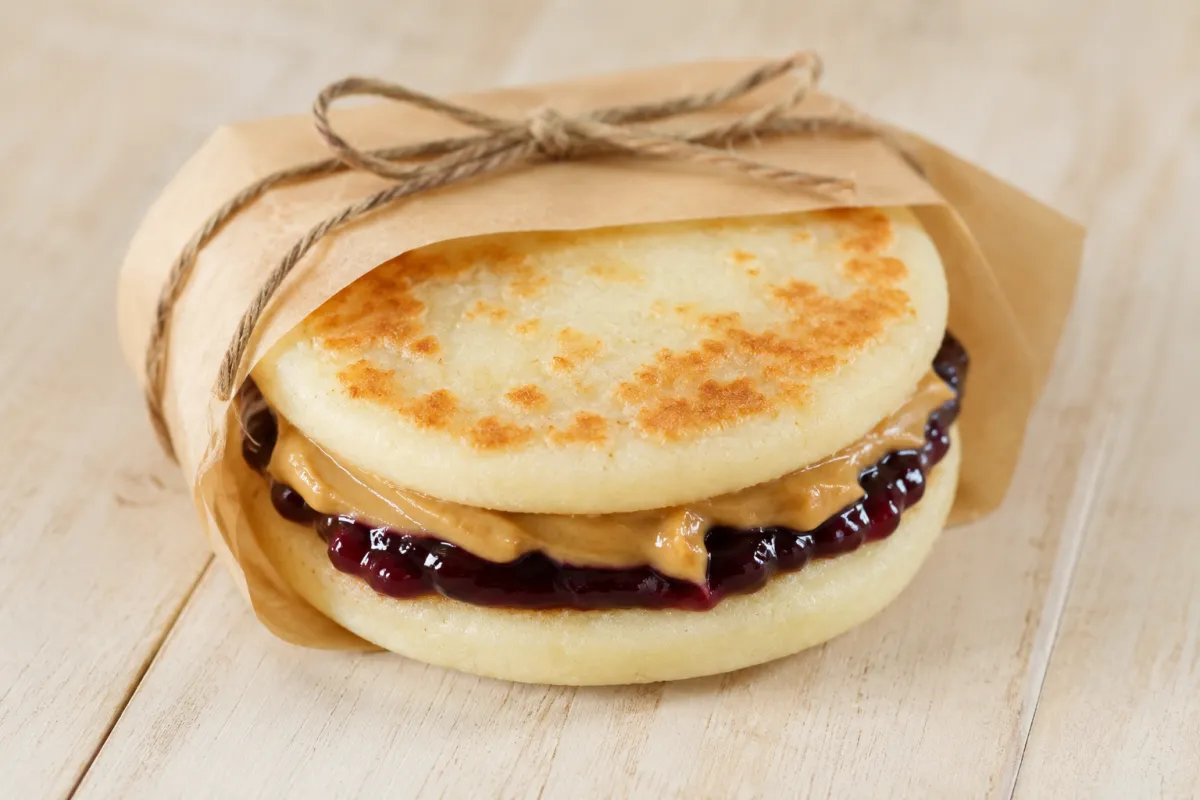 Peanut Butter and Jelly Arepa — The Gluten-Free Lunchbox Classic