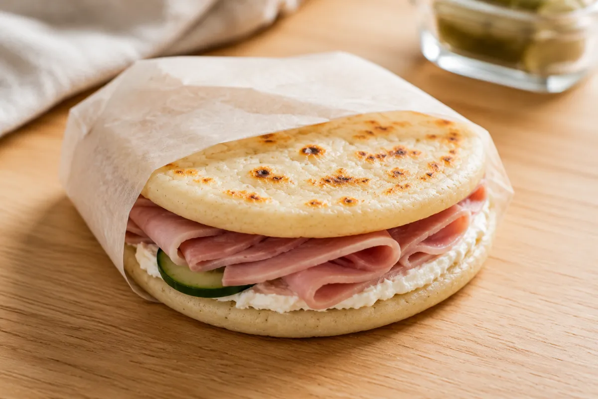 Cream Cheese and Ham Arepa Sandwich — Simple Gluten-Free Lunchbox