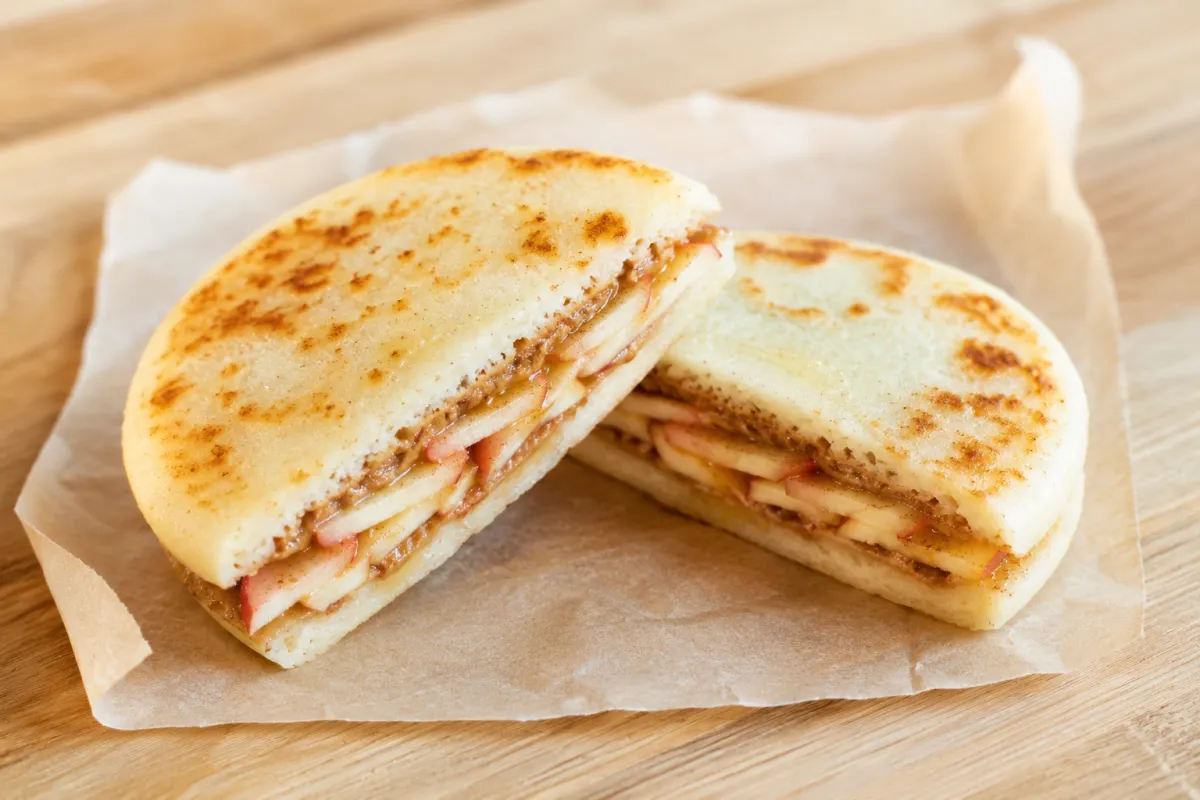 Almond Butter, Apple and Honey Arepa Sandwich — A Sweet Portable Snack for Active Days