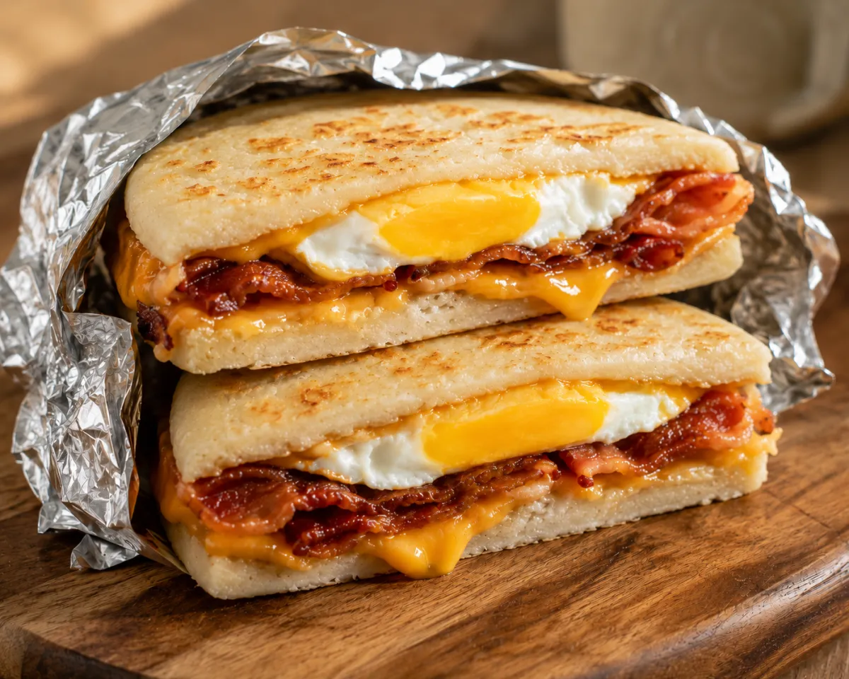 Bacon, Egg and Cheese Arepa Sandwich — The Gluten-Free Grab-and-Go Breakfast