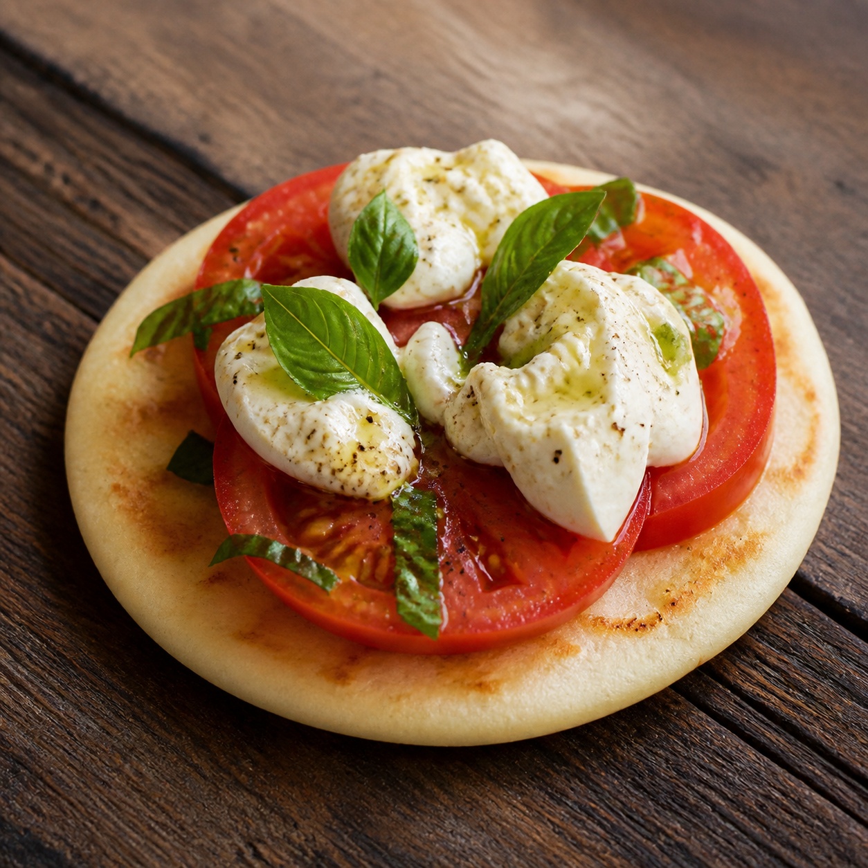 Tomato Burrata Basil Arepa — gluten-free arepa recipe