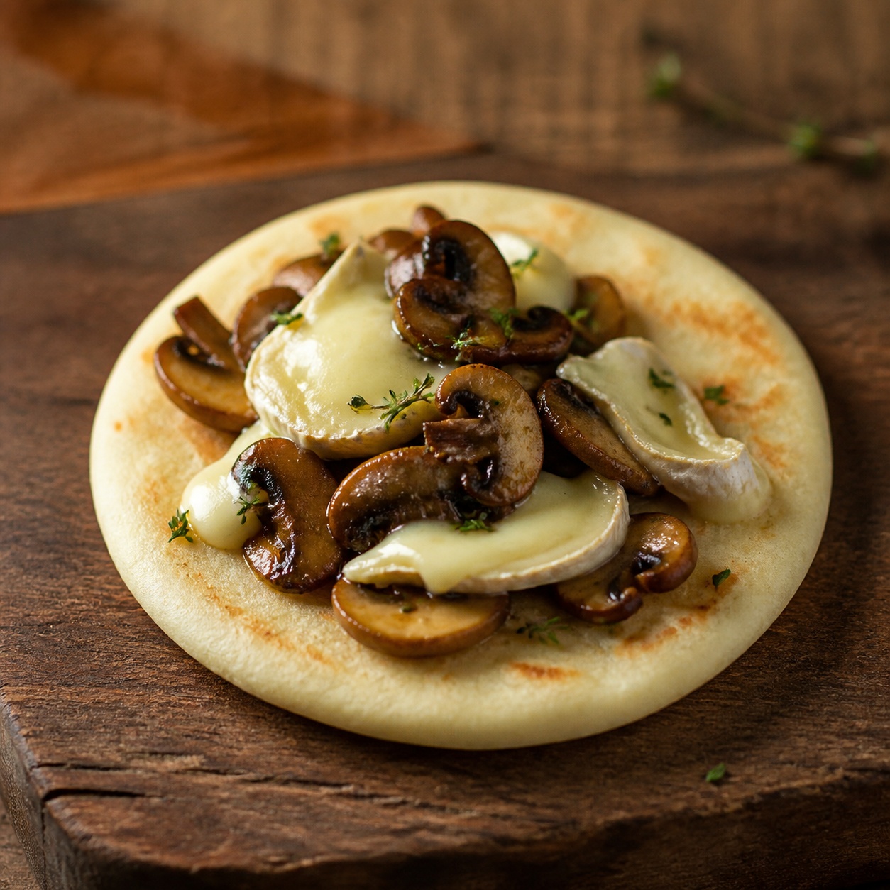 Mushroom Brie Thyme Arepa — gluten-free arepa recipe