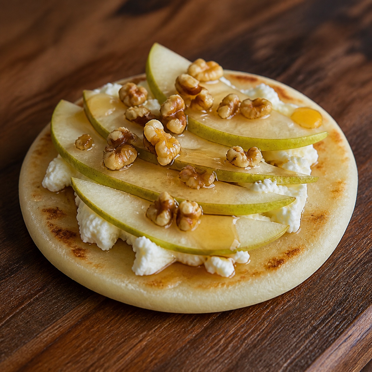 Pear Goat Cheese Walnut Arepa — gluten-free arepa recipe