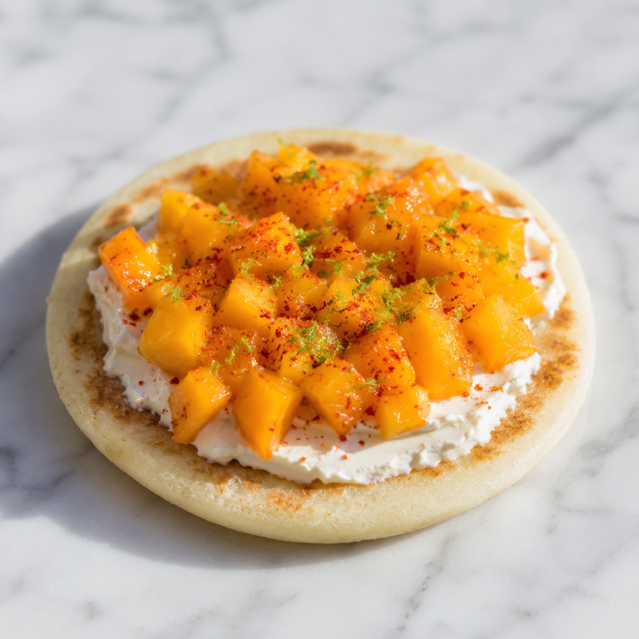 Cream Cheese and Mango Salsa Arepa — Fun Kids After-School Snack
