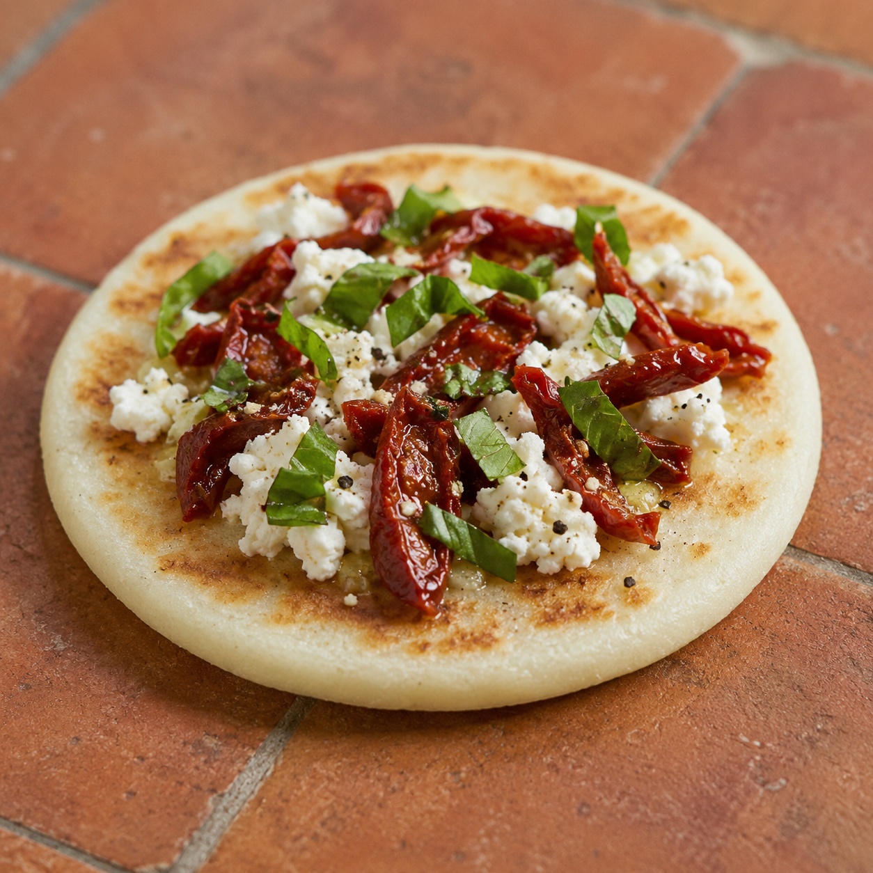 Goat Cheese and Sun-Dried Tomato Arepa — Savory Gluten-Free Breakfast