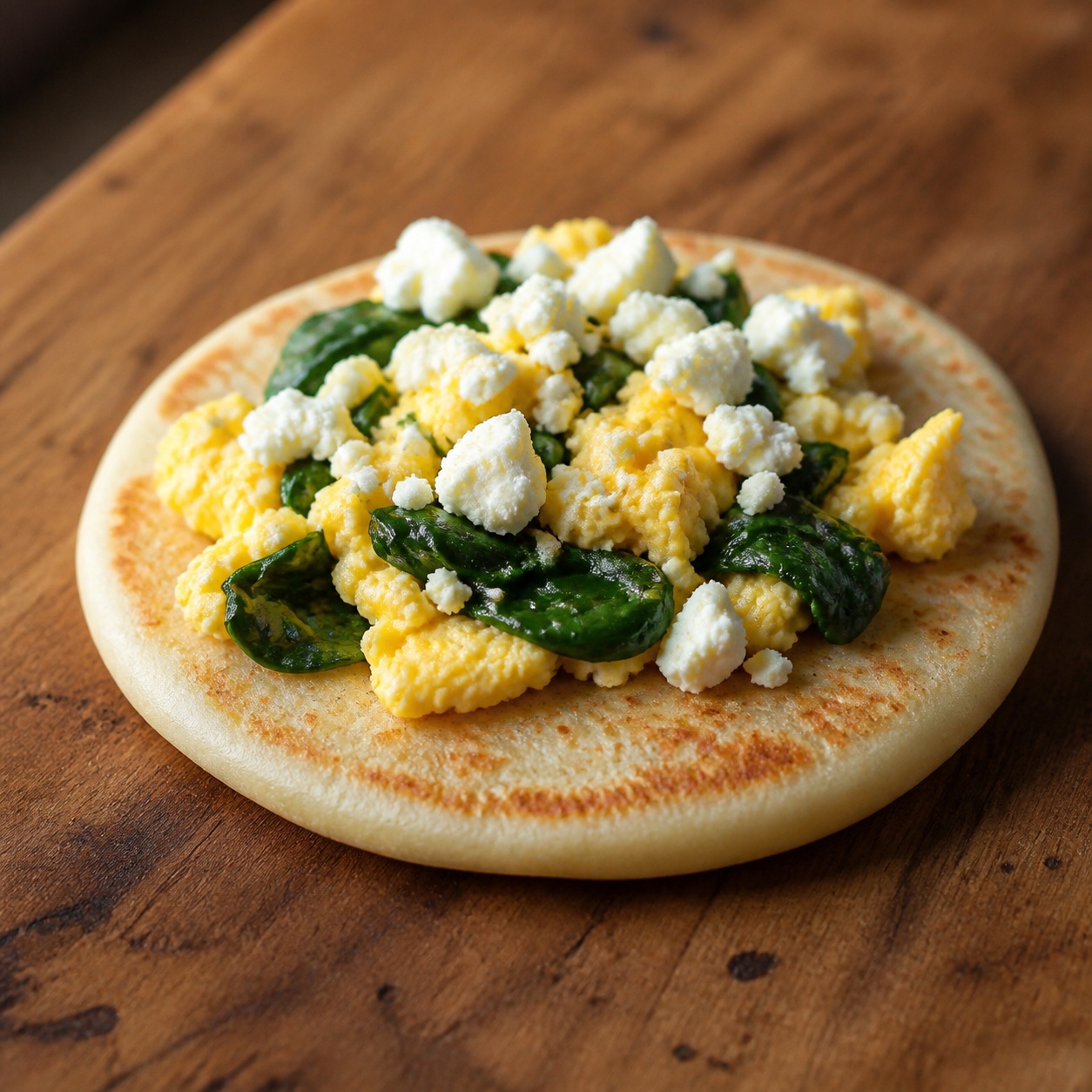Spinach Feta Egg Arepa — gluten-free arepa recipe