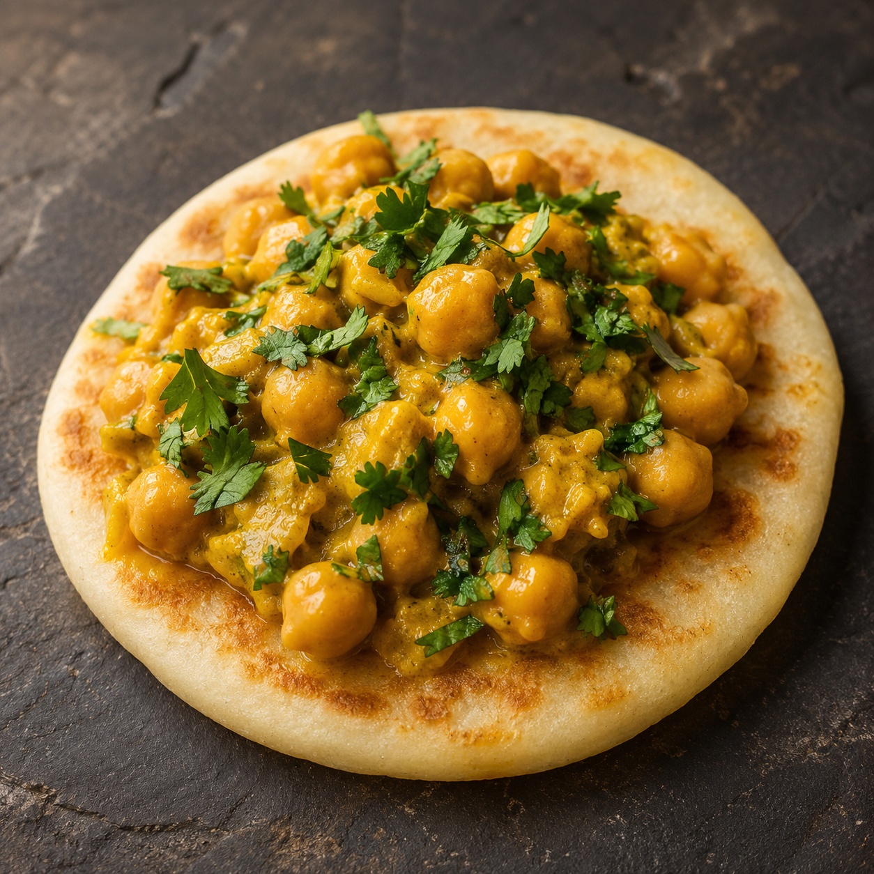Arepa with Coconut Curry Chickpeas — Vegan Gluten-Free Dinner