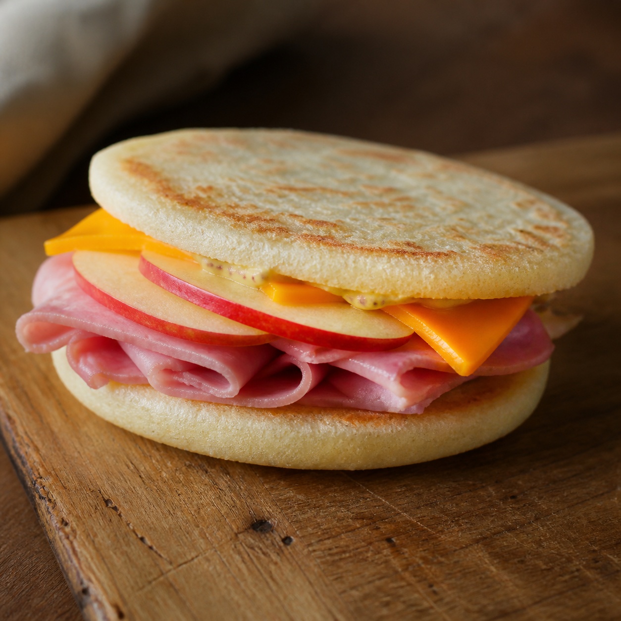 Ham Apple Cheddar Arepa Sandwich — gluten-free arepa recipe