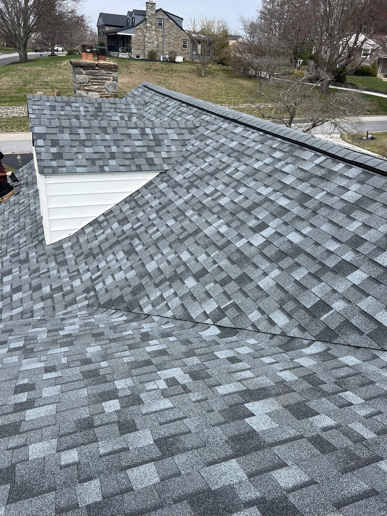 a roof with a few shingles