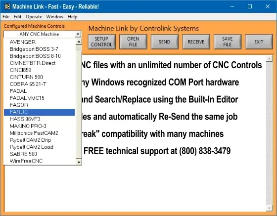 Machine Link BINARY - configurable to communicate with ANY machine in your shop.