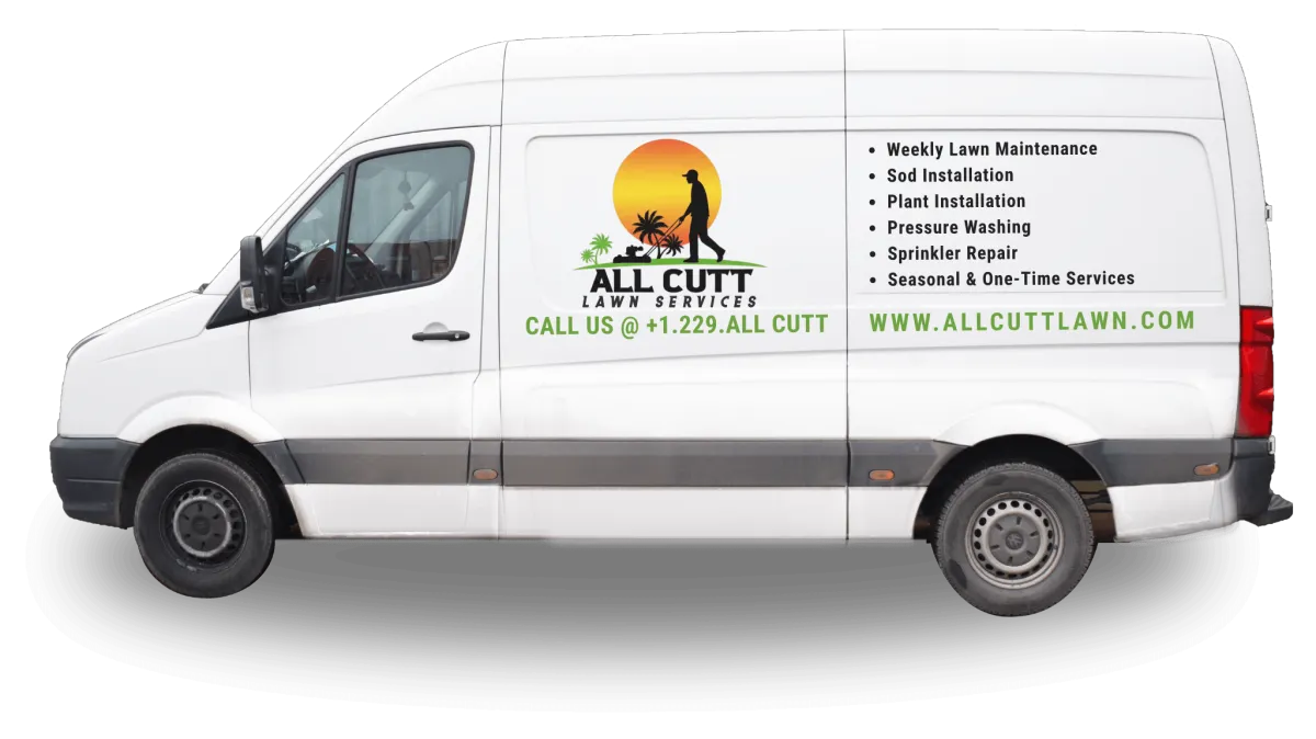 All Cutt Lawn Service company truck used for professional lawn care and landscaping in Eastman GA