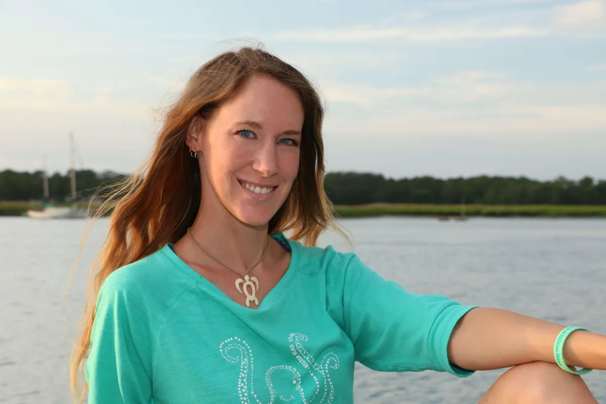 Nina Leipold on a dock in Hilton Head