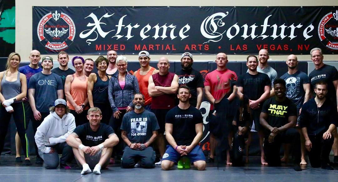 Group of young personal trainers attending an in person boxing for fitness certification course in Las Vegas taught by Tony Jeffries.