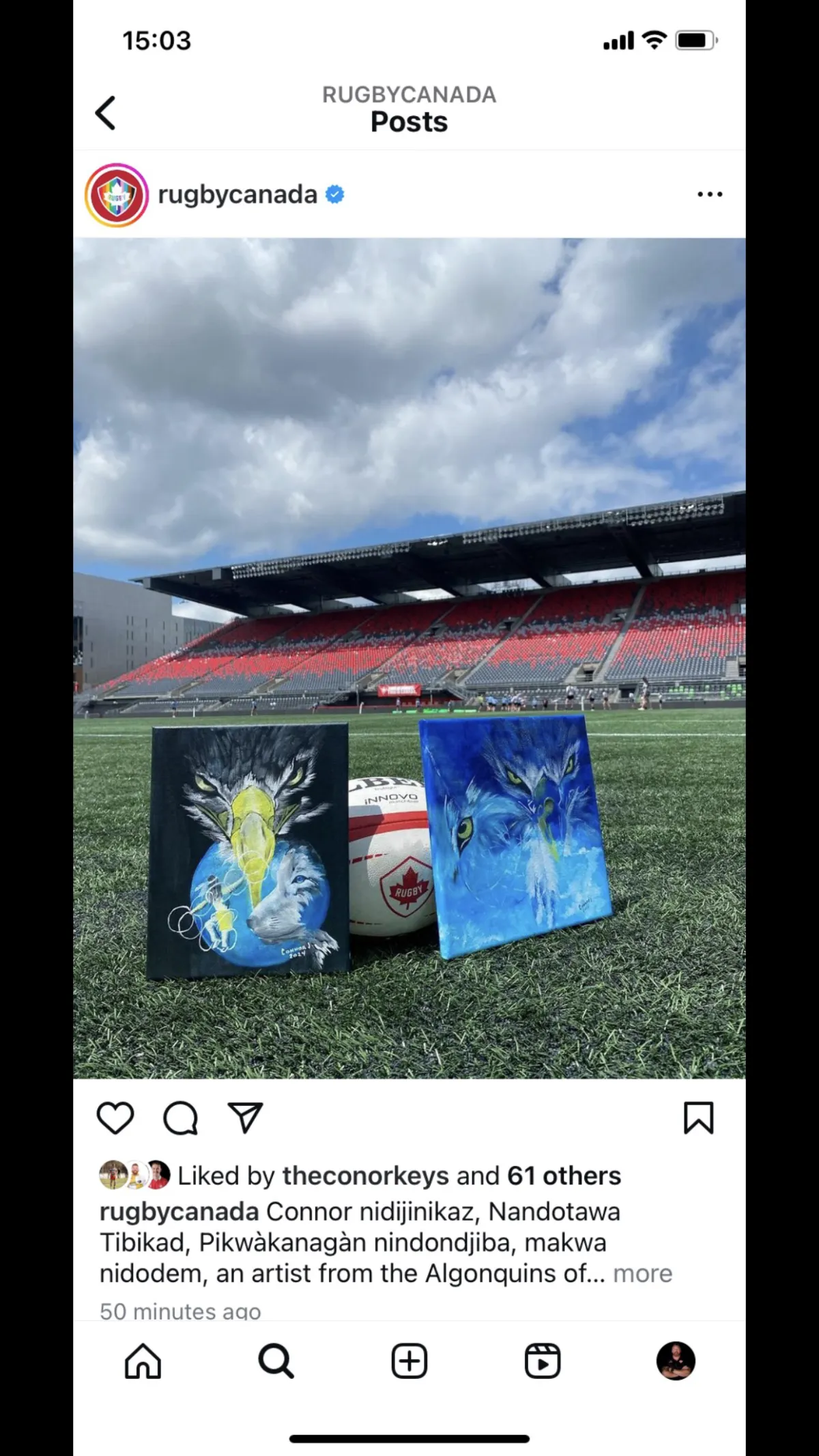 2 custom paintings for Rugby Canada
