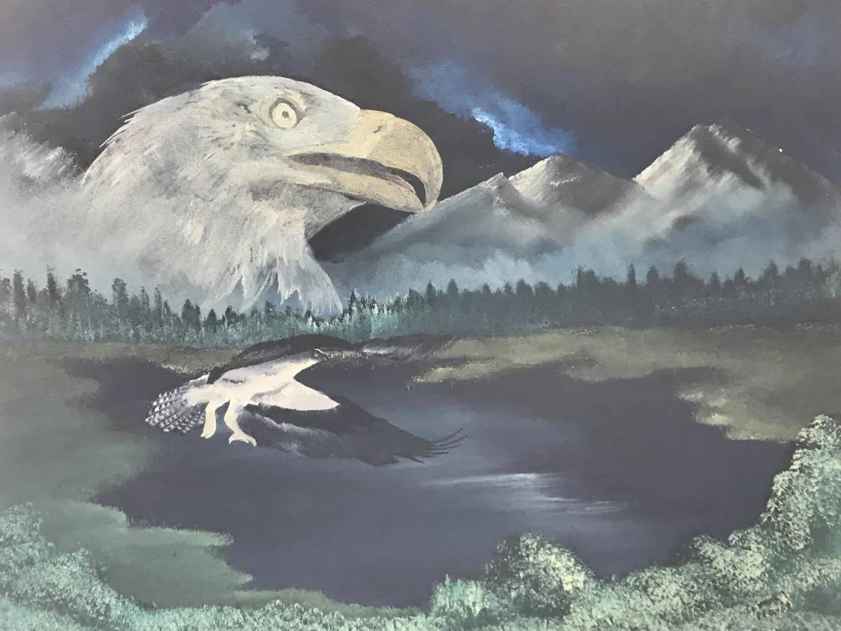 eagle and osprey flying