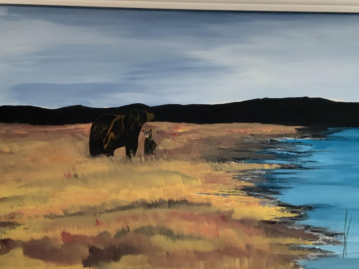 mother bear and cub from a section of a mural
