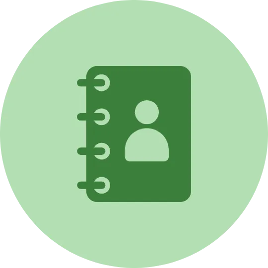 green rounded who icon