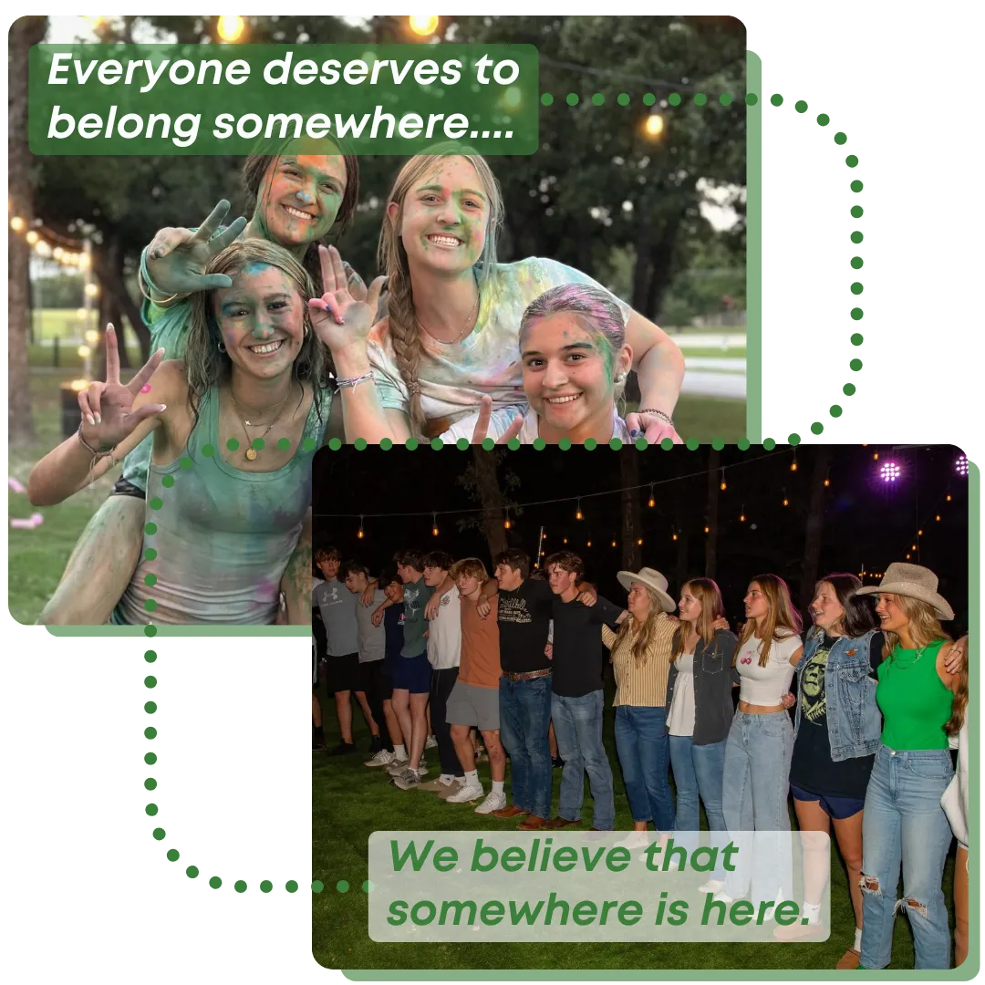 kids having fun at young life with text overlay saying everyone belongs somewhere