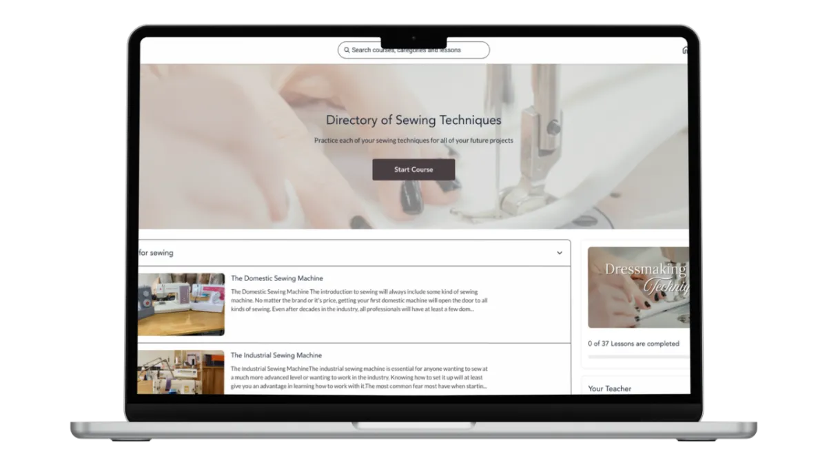 Dressmaking Technqiues course with Bespoke Stitchery. This free course will show you all the ewing techniques a professional dressmaker uses on a daily basis. Plus a free sewing pattern to practice all of your new skills. 