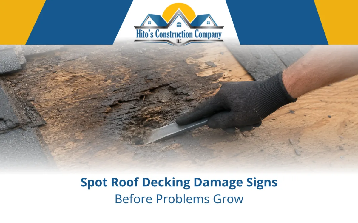  Roof decking damage signs showing soft spots on weakened roof boards