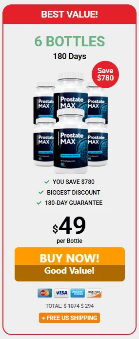 prostate max 6 bottles price