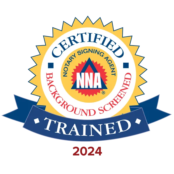 Certified Notary Signing Agent NNA Background Screened Trained Badge