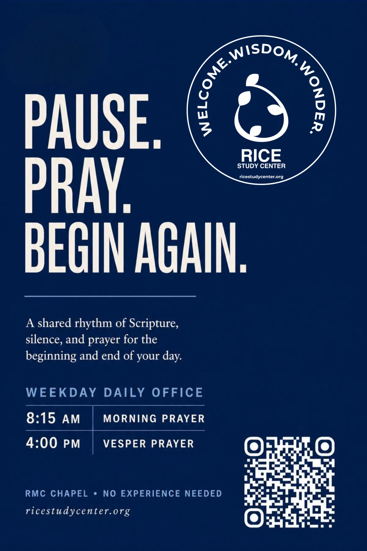 Information about The Daily Office hosted in the RMC Chapel