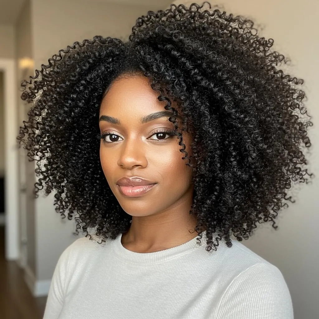 Defined curls from a wash and go style done by Ellisha Powell at Harmony Strands mobile salon