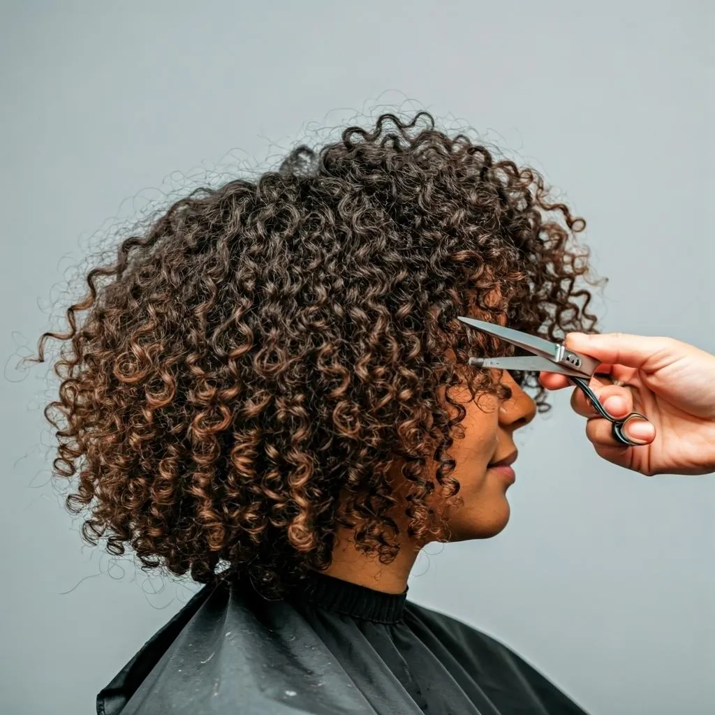 Natural curls shaped and trimmed by Ellisha Powell for healthy, balanced hair at Harmony Strands