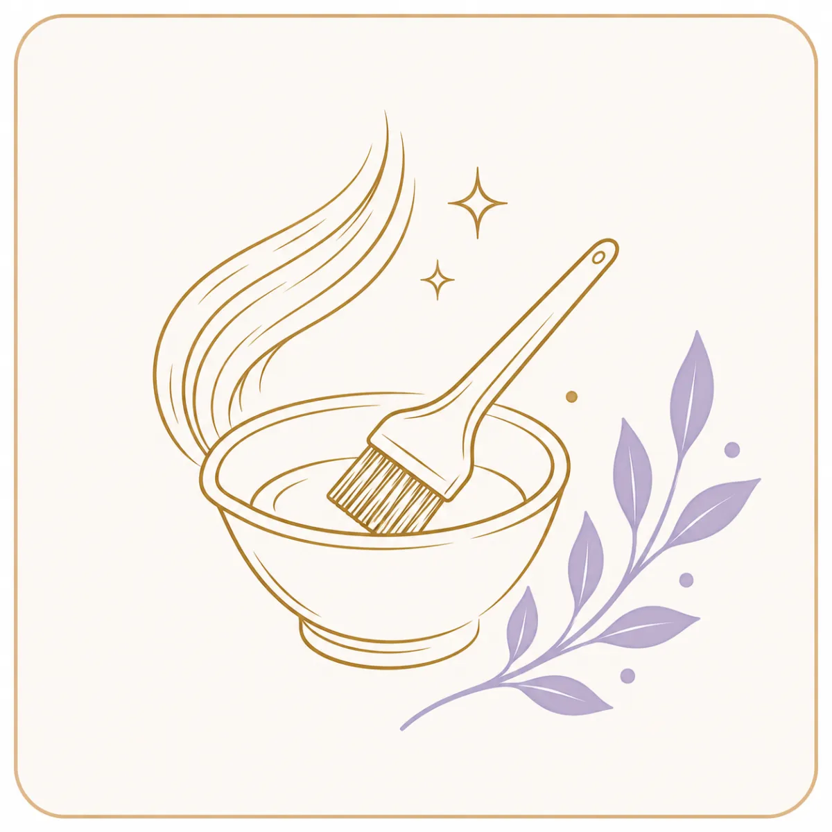 Harmony Strands Foundation Sessions icon — thin-line gold leaf inside a circle representing hair and scalp grounding