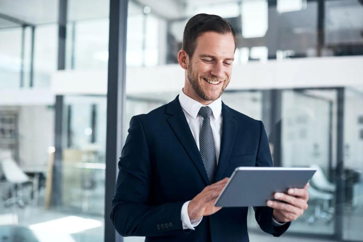 Business man with a tablet