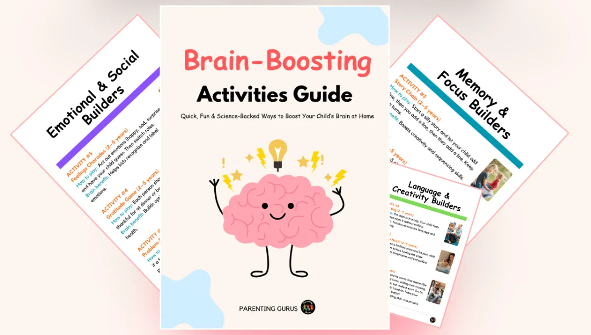 Parent and toddler doing a brain-boosting activity together at home