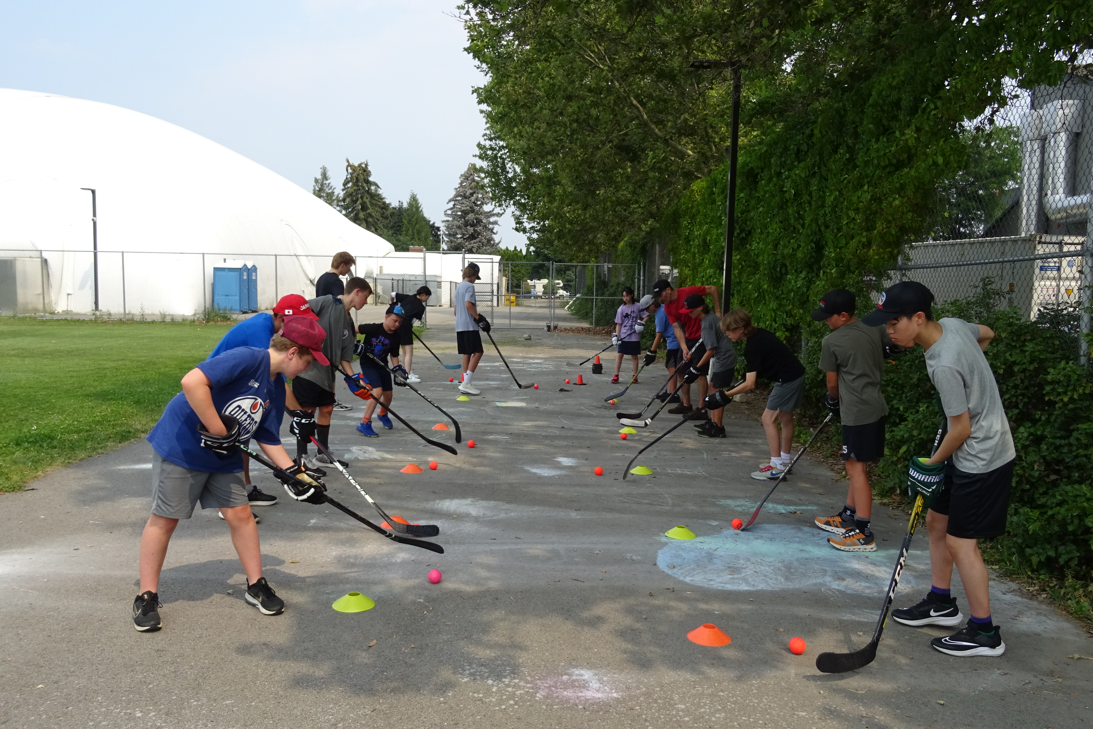 Hockey player working on hockey