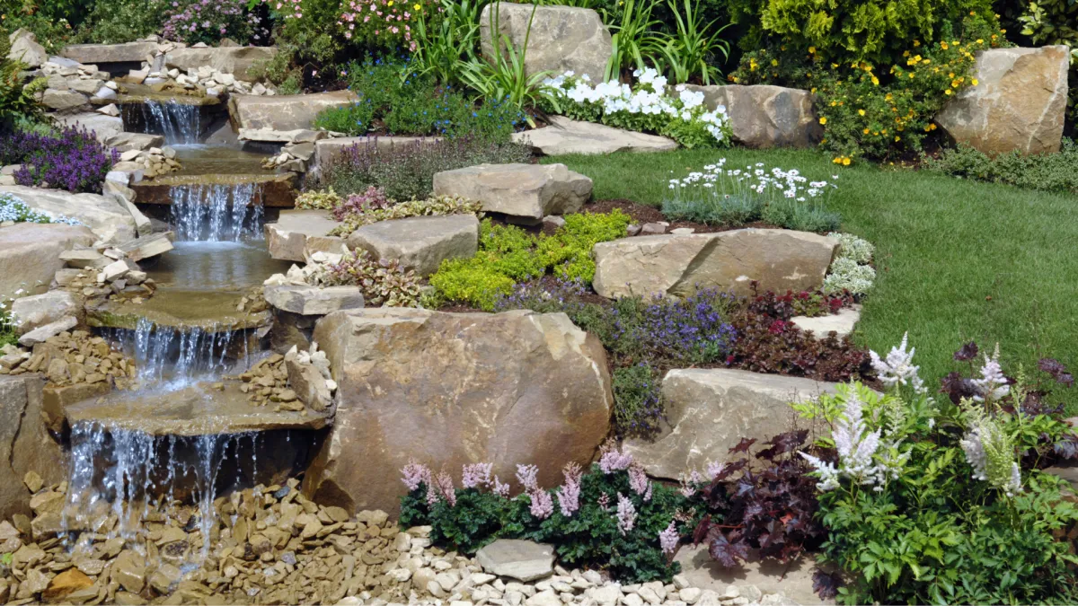 back yard waterfall