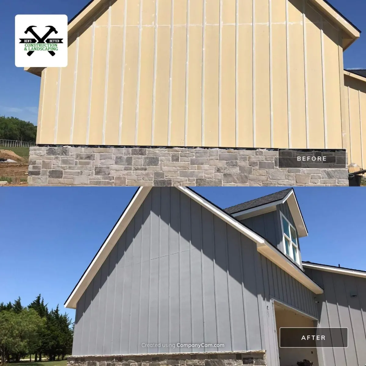 before & after for exterior paint job