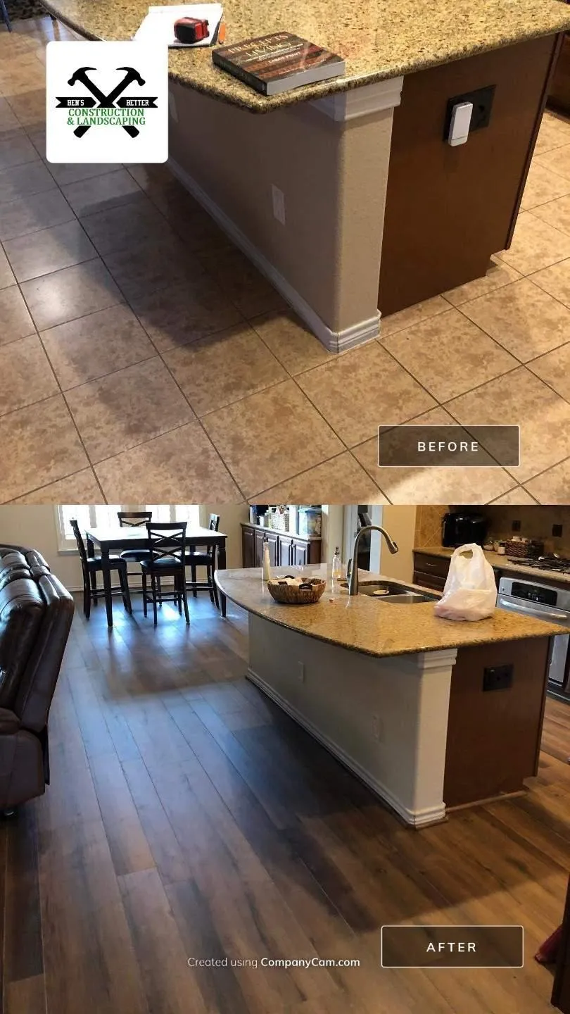 before & after for flooring install 