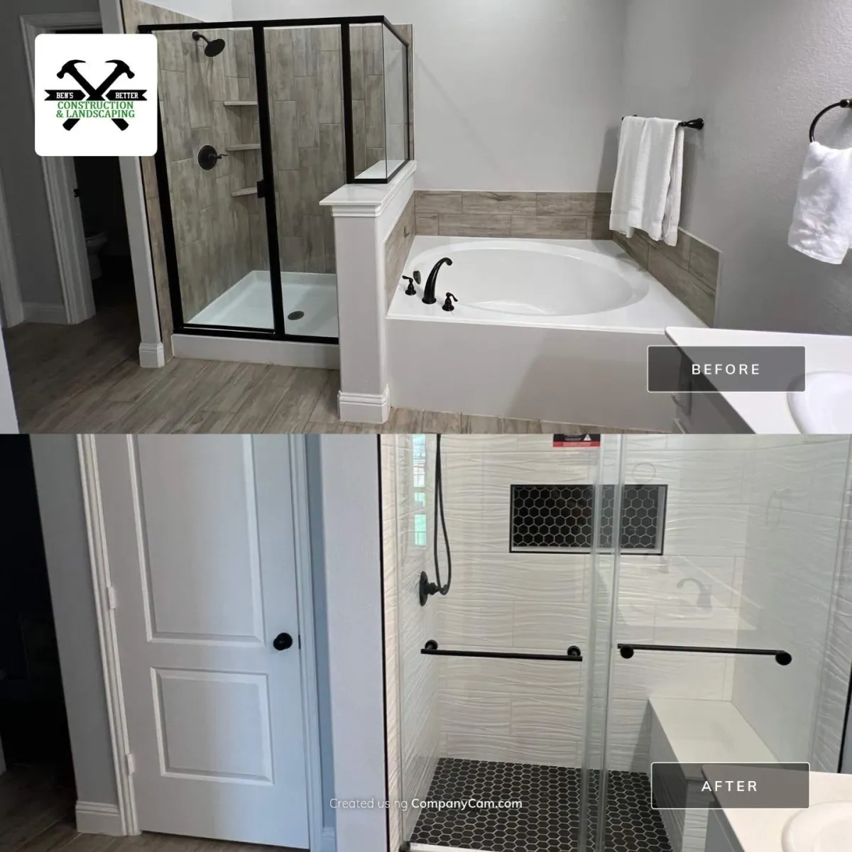 before & after for bathroom remodel