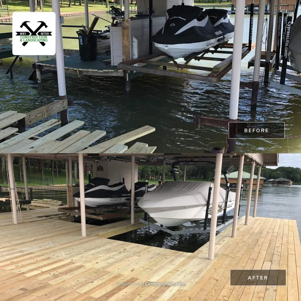 before & after for boat deck