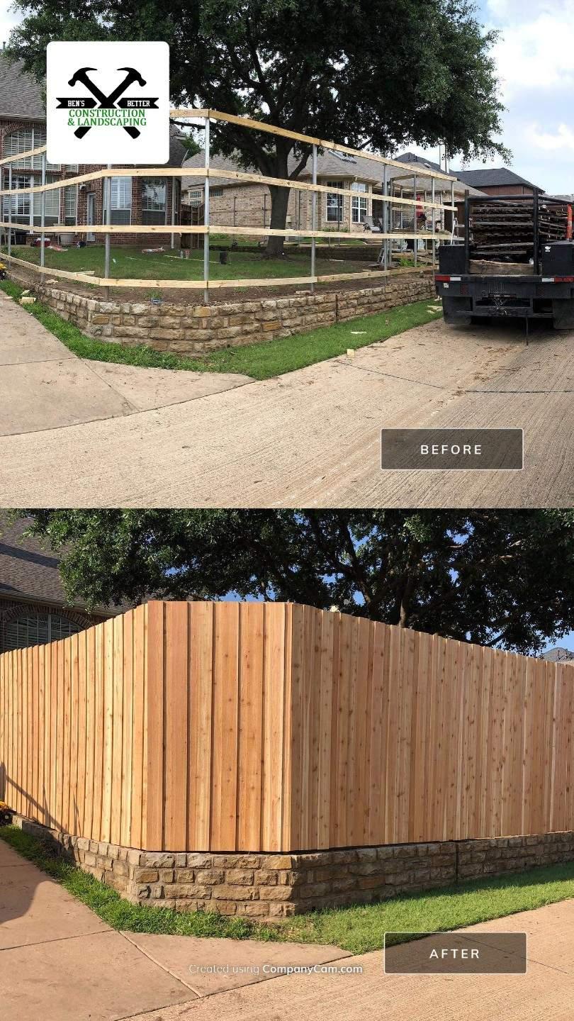 before & after for privacy fence