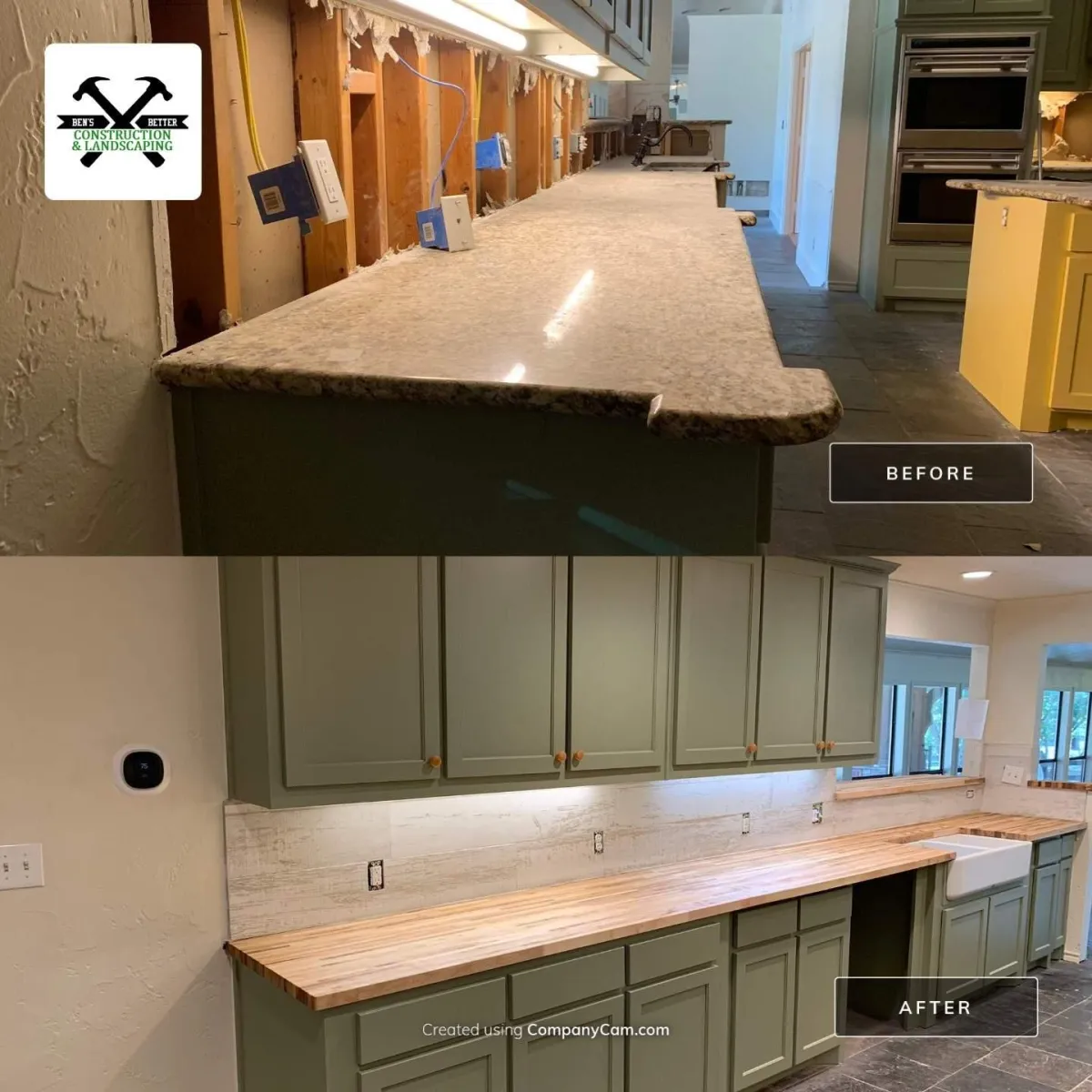 before & after for countertops