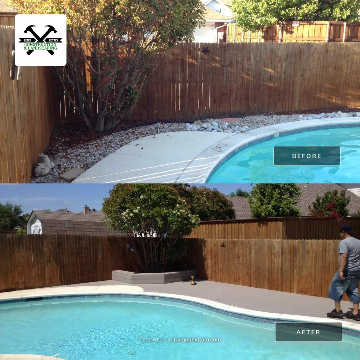 before & after for pool deck